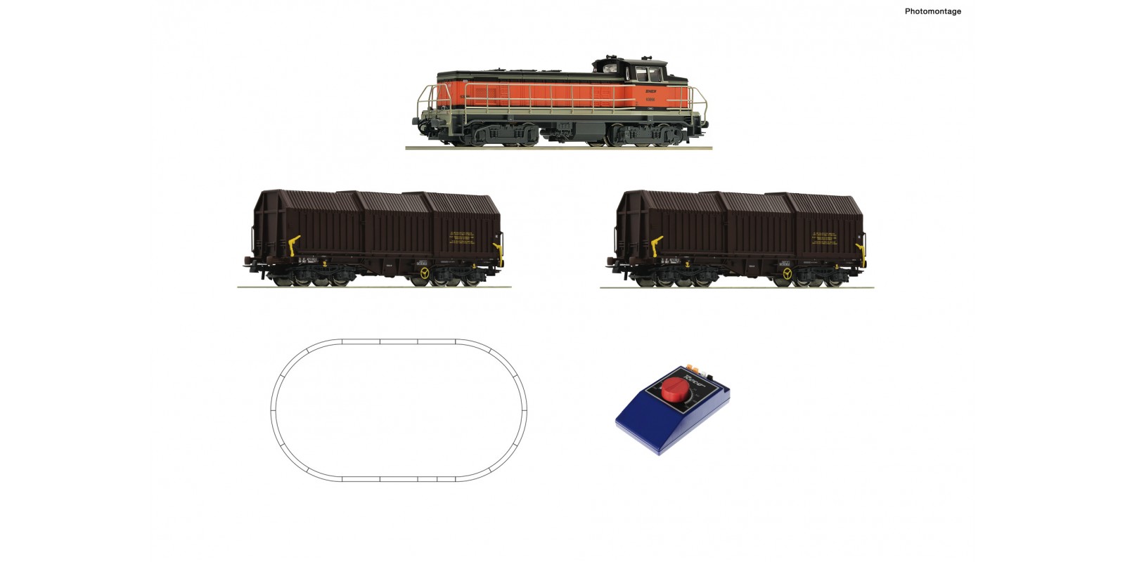 RO51335 Analogue start set: Diesel lovomotive BB 63000 with goods train