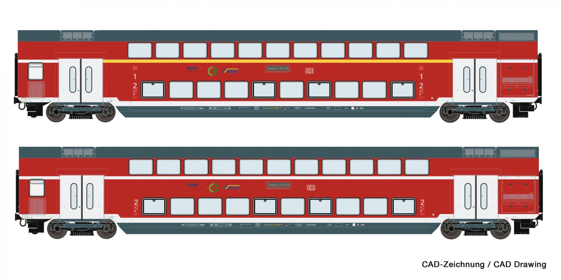 RO74148 2 piece set: Double-deck coaches