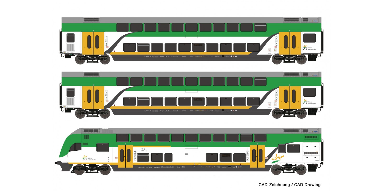 RO74160 3 piece set: Double-deck coaches