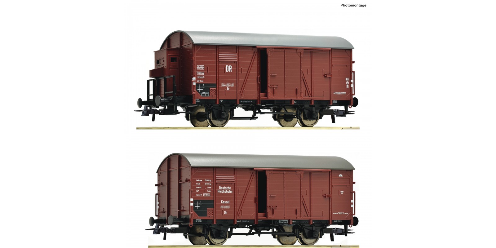 RO76012 2 piece set: Covered goods wagons