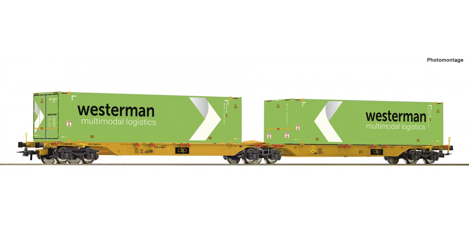 RO76631 Double container carrier wagon + Westerman Container