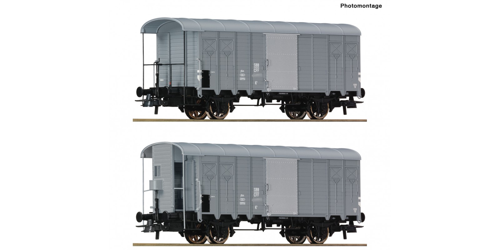 RO76646 2 piece set: Covered goods wagons