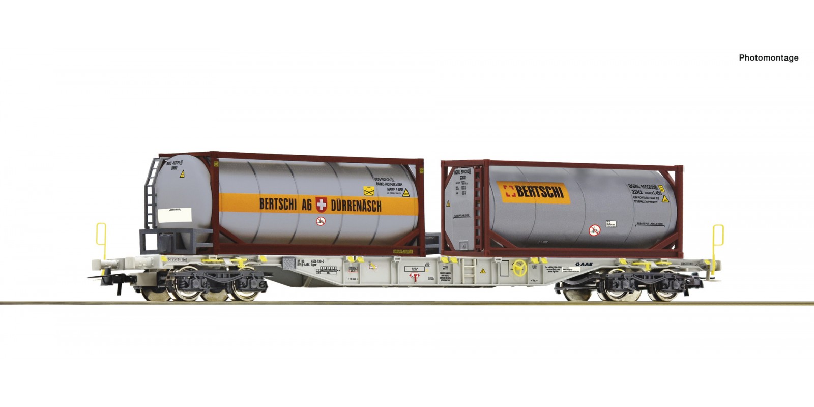 RO77340 Container carrier wagon + Bertschi Tankcontainer