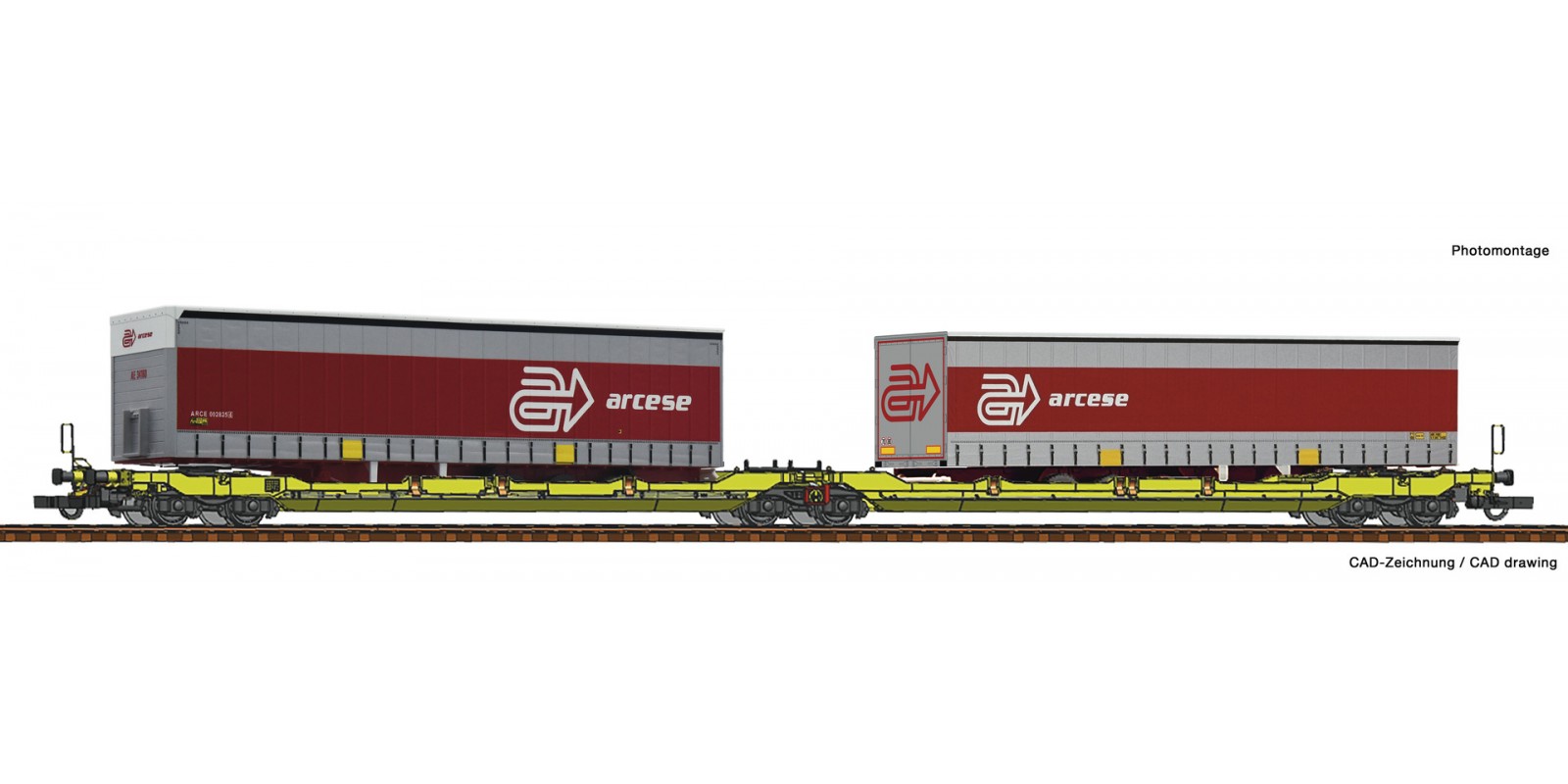 RO77391 Articulated double pocket wagon T3000e + Arcese