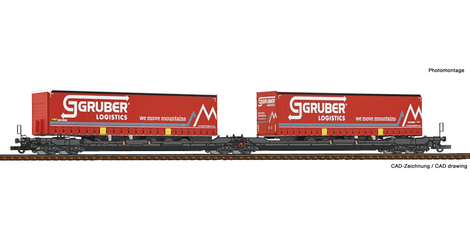 RO77397 Articulated double pocket wagon T3000e + Gruber Logistics
