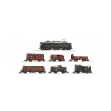 RO61492 - 7 piece set: Electric locomotive E 52 22 with goods train, DRG