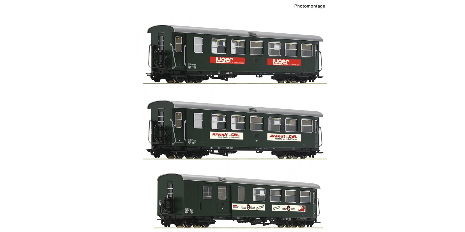 RO34034 3 piece set: Narrow-gauge passenger coaches, ÖBB