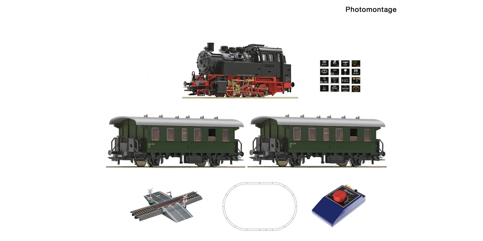 RO51161 Analogue Starter Set: Steam locomotive class 80 with a passenger train
