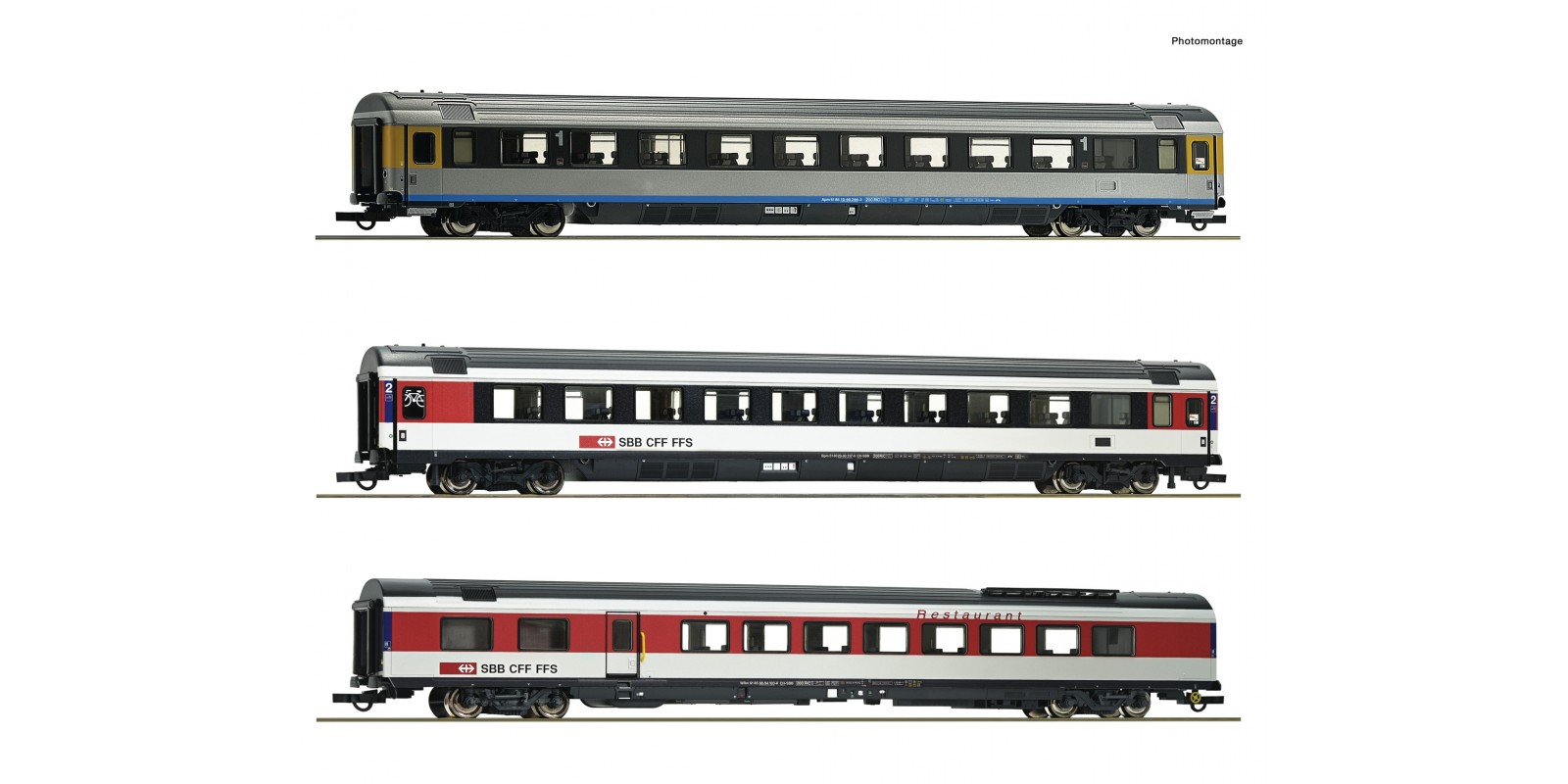 RO74021 3 piece set (1): EuroCity coaches EC 7, SBB