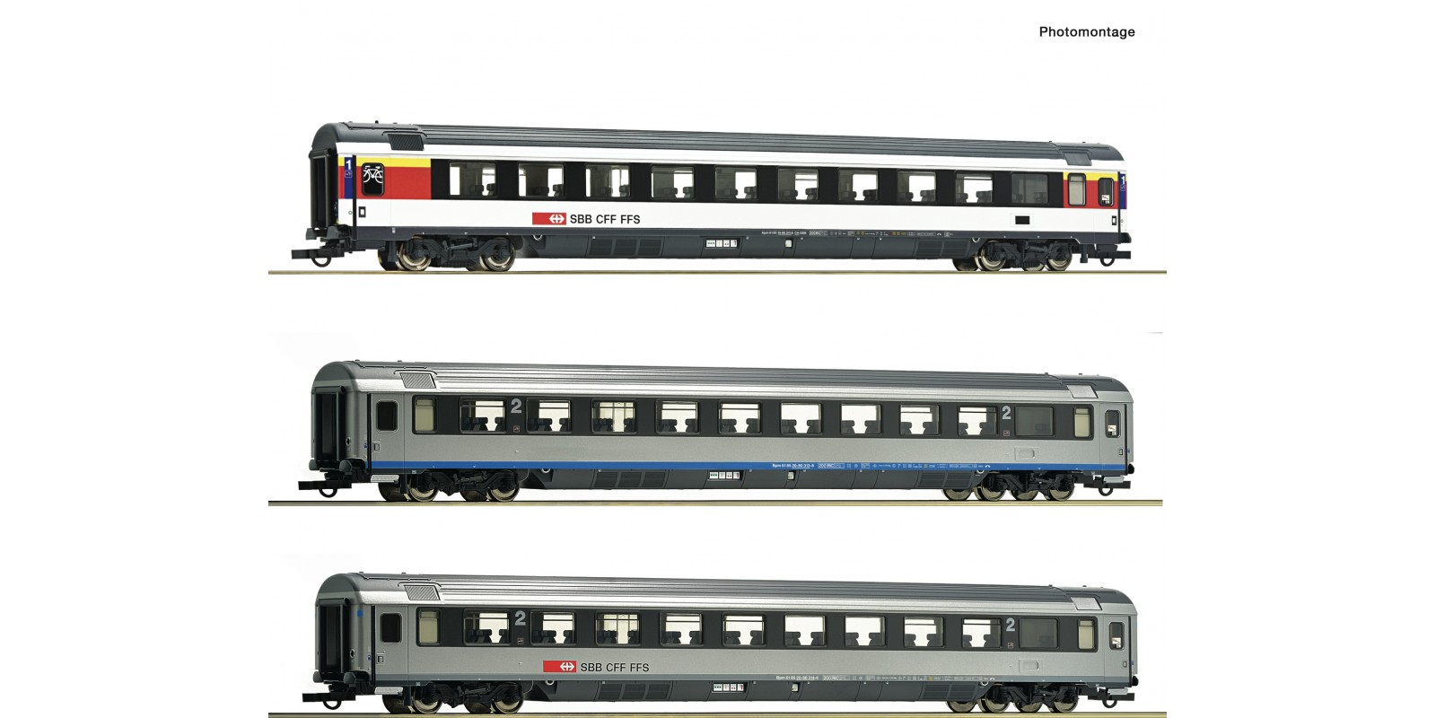 RO74022 3 piece set (2): EuroCity coaches EC 7, SBB