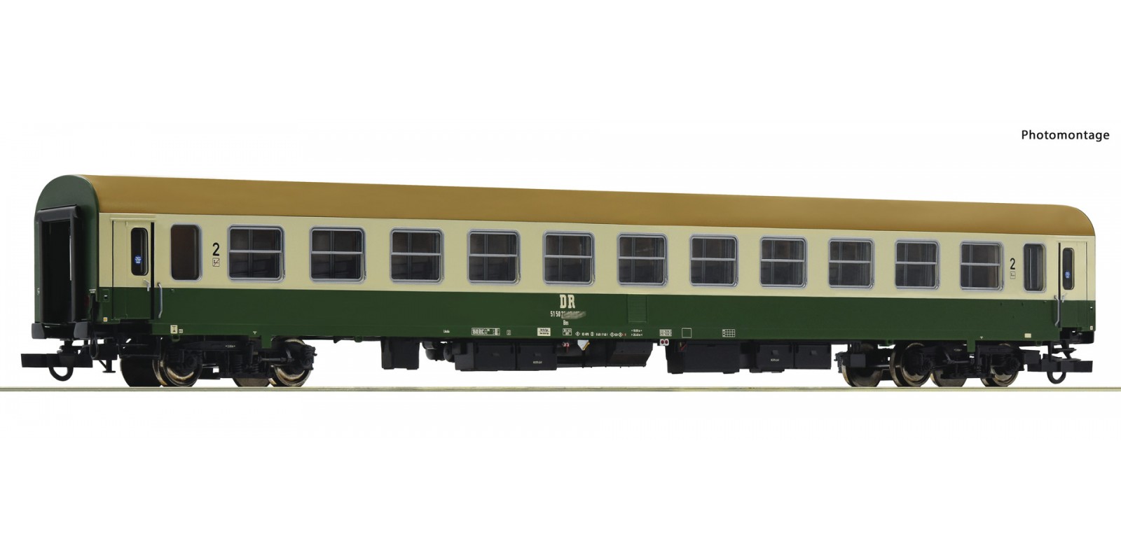 RO74802 2nd class express train passenger coach, DR