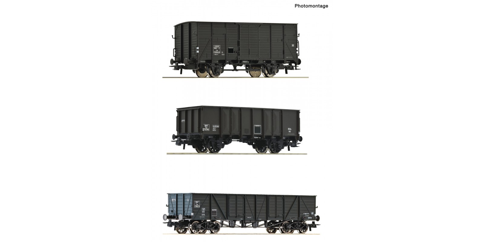 RO76004 3 piece set: Goods wagons, SNCF
