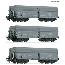 RO76008 3 piece set: Self unLoaded hopper wagons, PKP