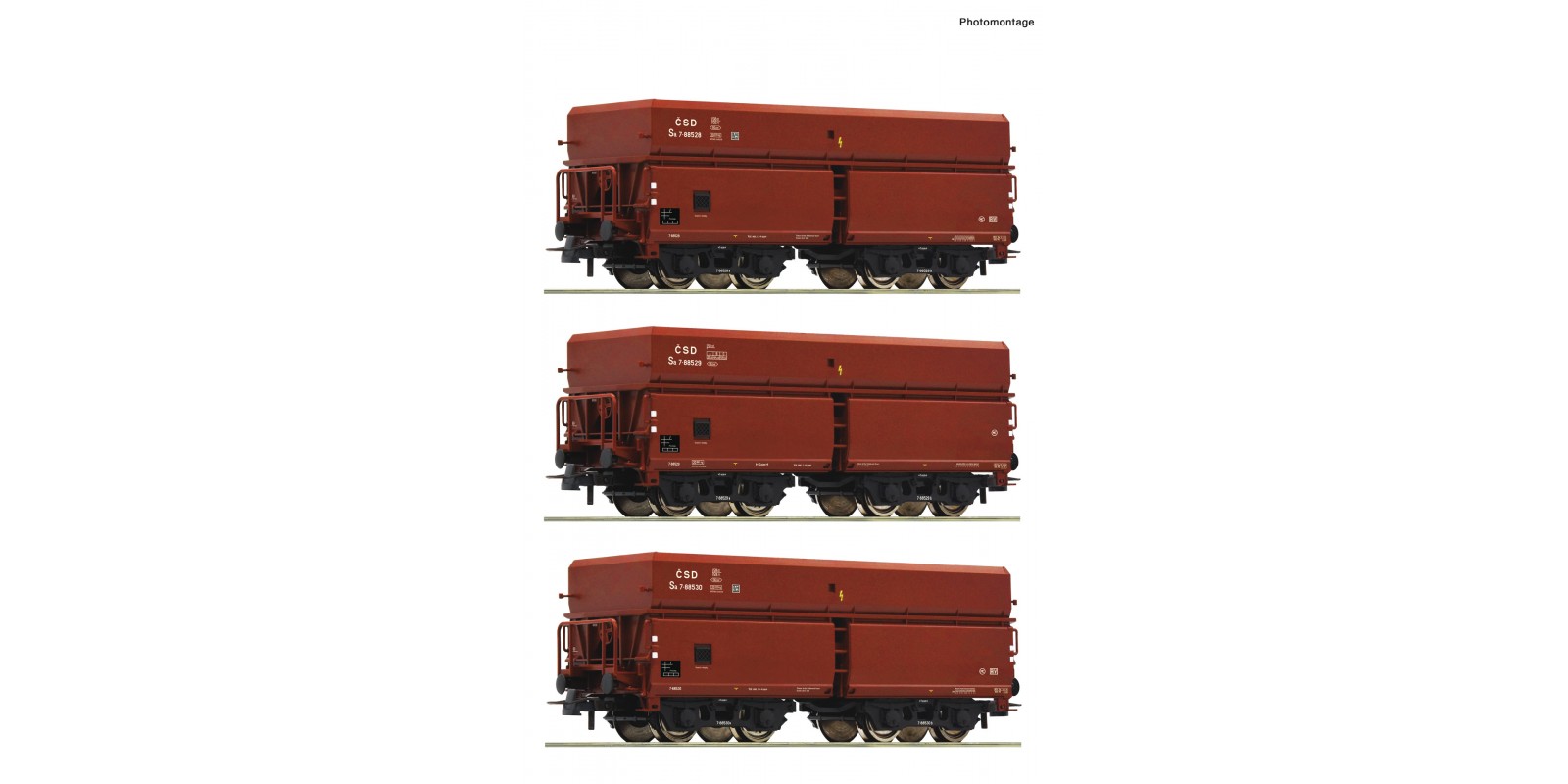 RO77023 3 piece set: Self unloading hopper wagons, CSD