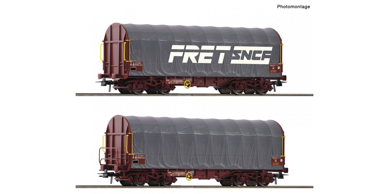 RO77025 2 piece set: Sliding tarpaulin wagons, SNCF