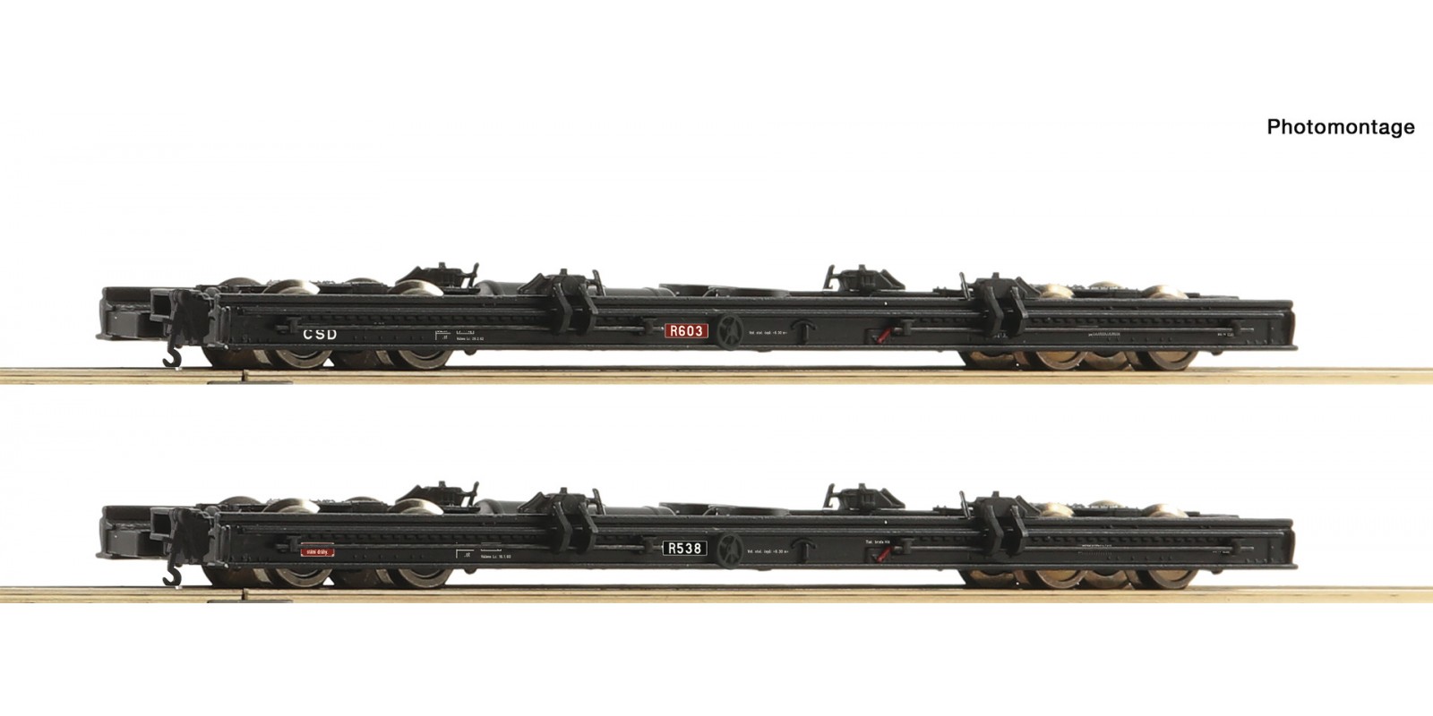 RO34068 2-piece set: H0e roller wagon, CSD