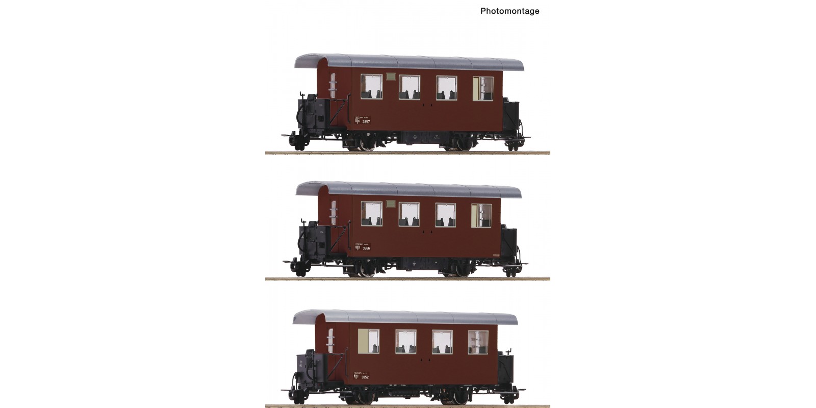 RO34103 3 piece set: Narrow-gauge ribbed wagons, ÖBB
