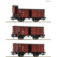 RO6600037 3-piece set: Covered freight wagon, DRG