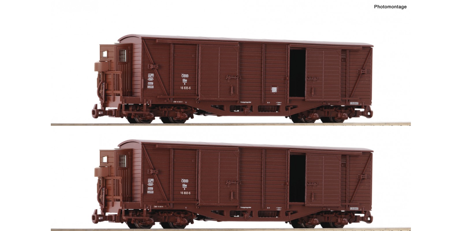 RO6640001 2-piece set: Covered freight wagon, ÖBB