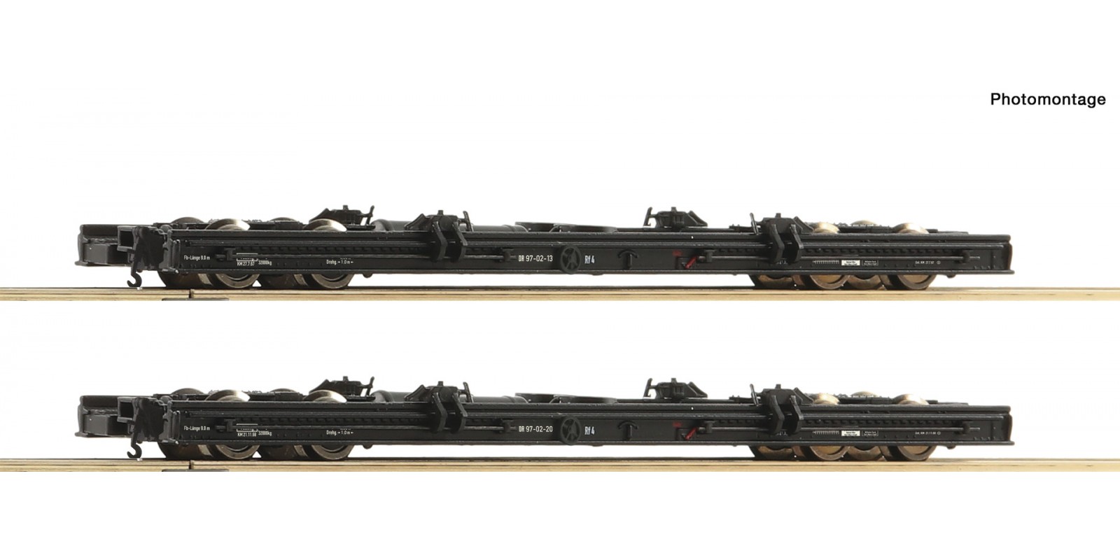 RO6640002 2-piece set: H0e roller wagon, DR