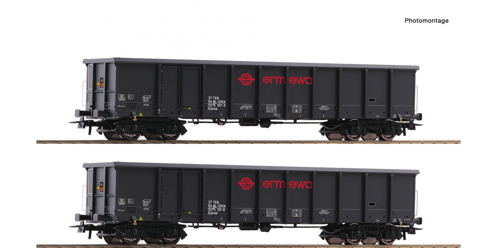RO76001 2-piece set: Open freight wagon, Ermewa
