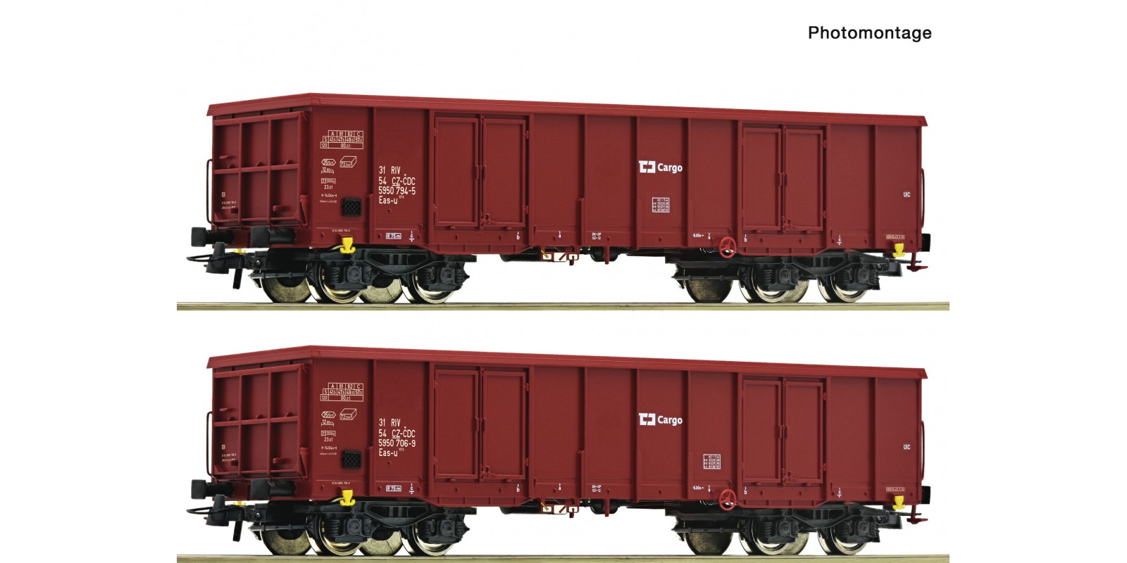 RO77045 2-piece set: Open freight wagons, CD