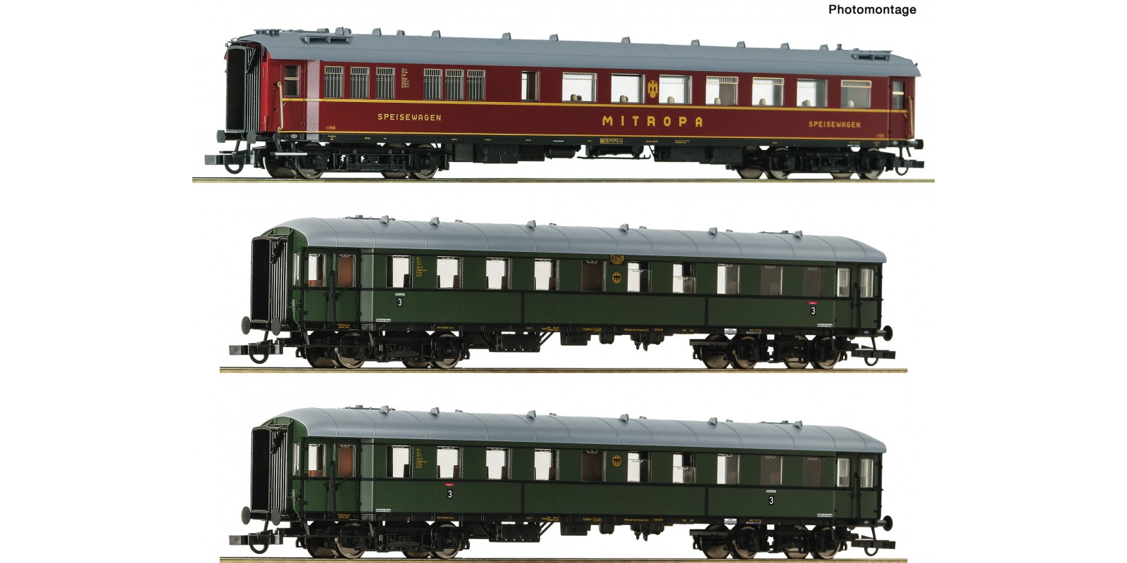 RO6200057 3-piece set 2:  Zwickau t raditional train , DR    