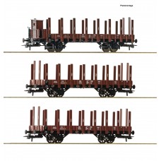 RO6600041 3-piece set: Stake wagons , DRG                    