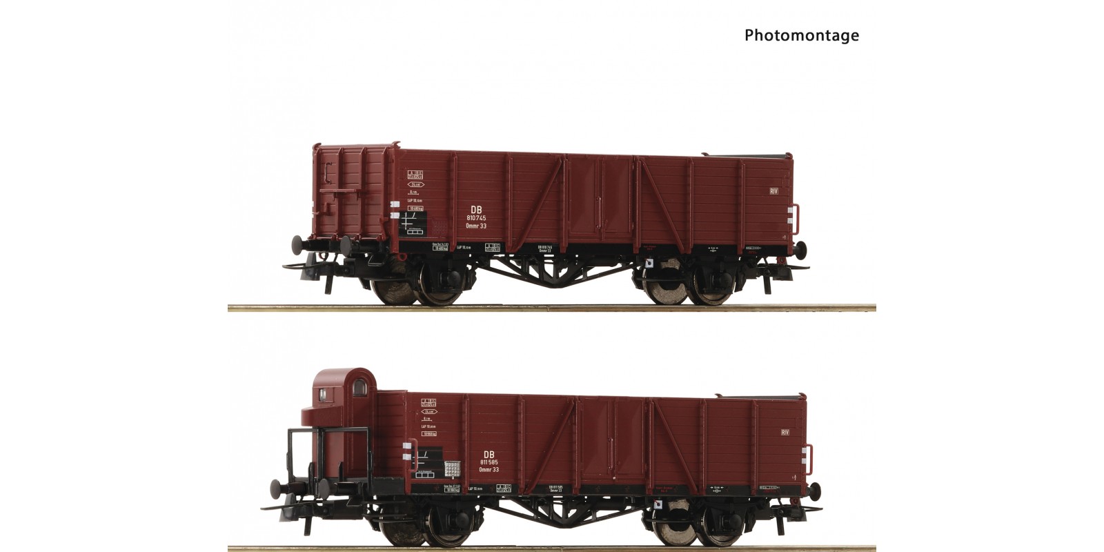 RO76289 2-piece set: Open freight  wagons, DB              