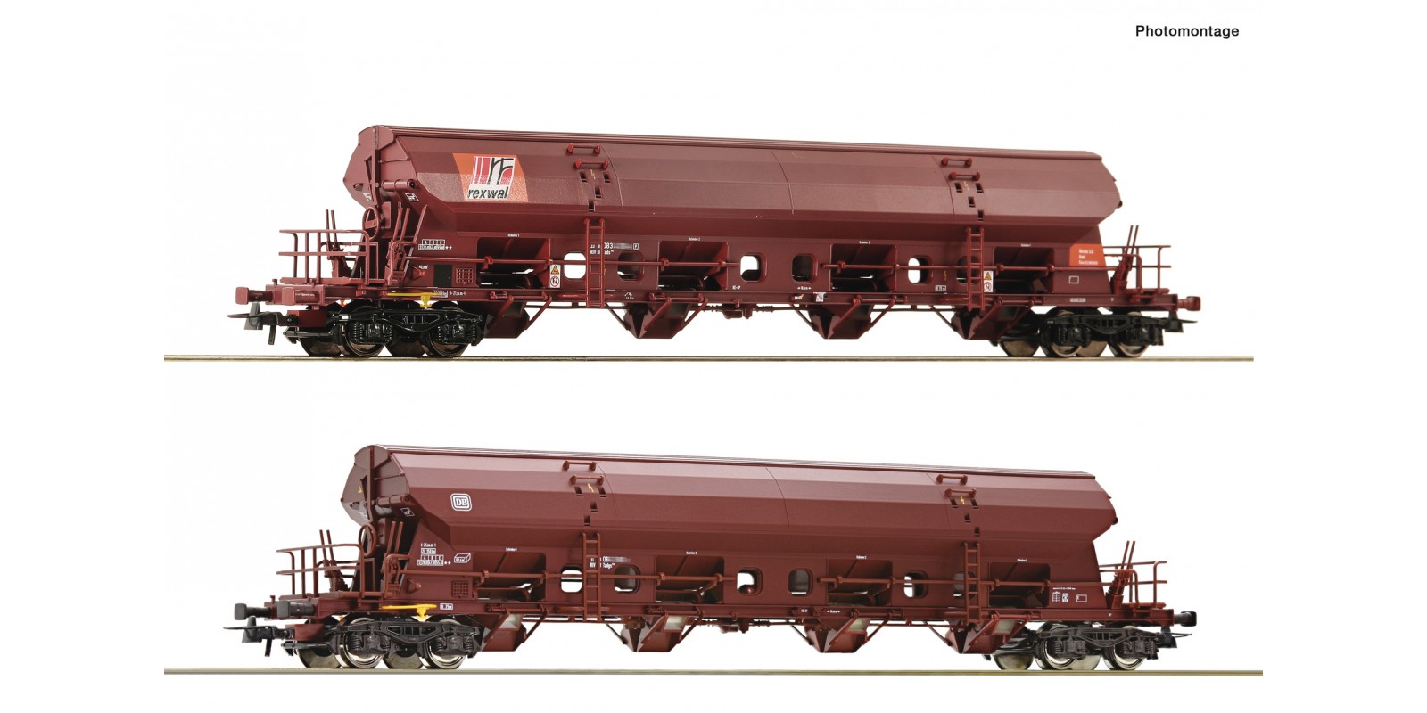 RO77036 2-piece set: Swivel roof  wagons, DB               