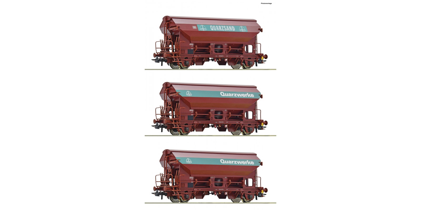 RO77052 3-piece set: Swivel roof  wagons, DB               