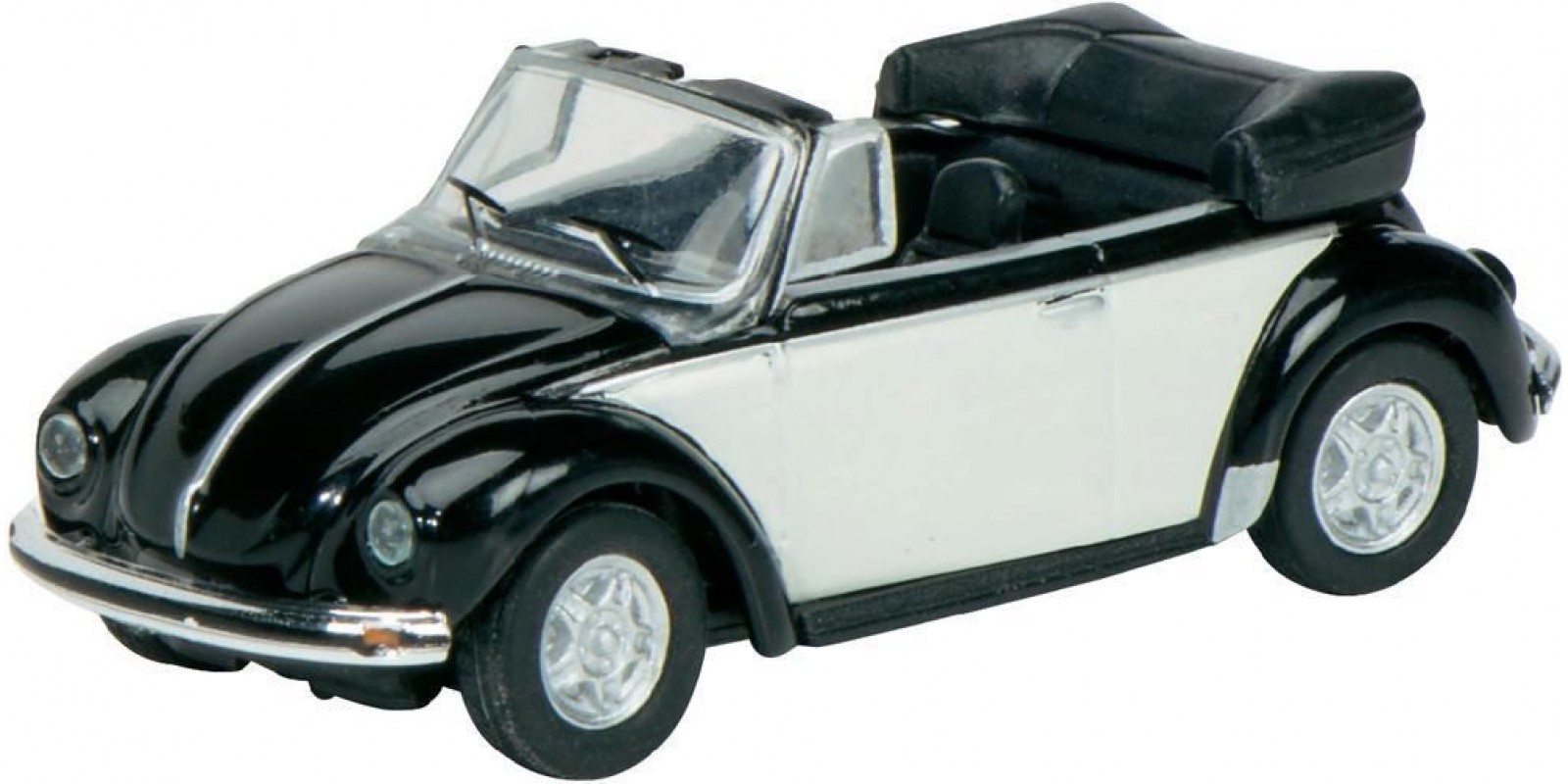 SC452604600 VW Beetle black/white, cabrio, από μέταλλο, κλίμακα 1:87