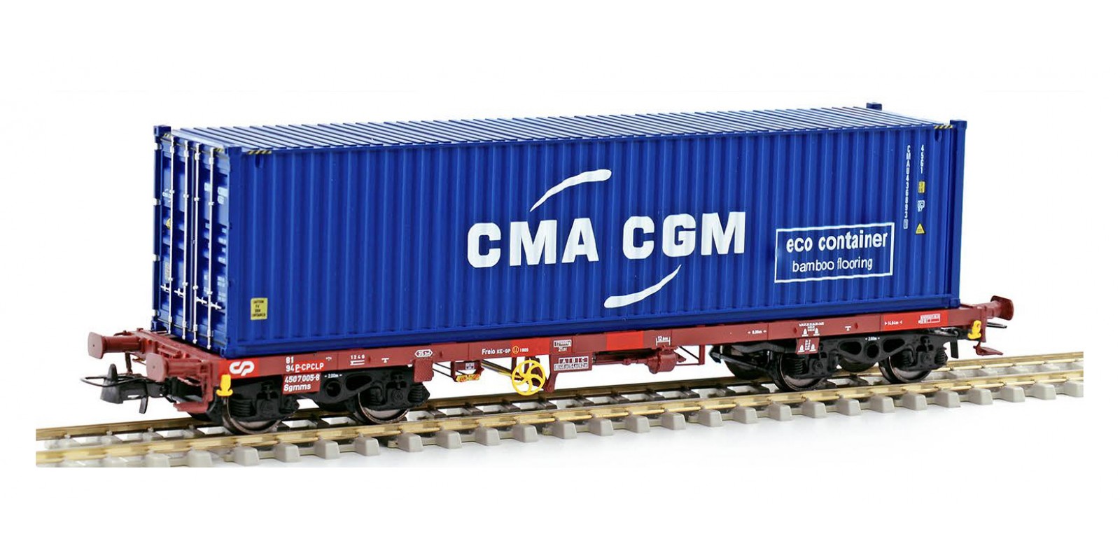 SUD450005  Gauge H0 Container car Sgmms of the CP, epoch VI