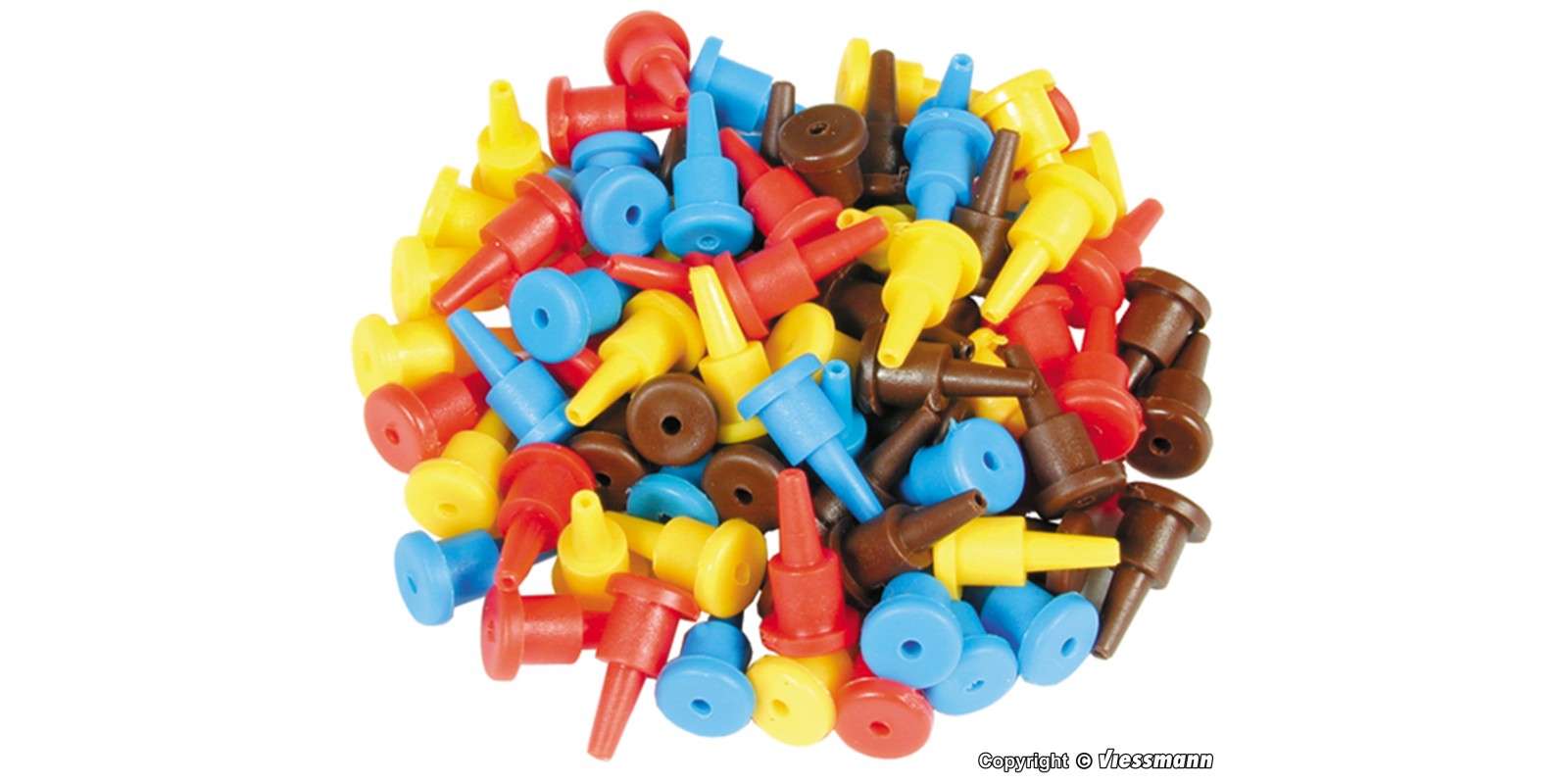 VI6831 Plugs set, 40 pieces sorted in red, yellow, blue, brown 