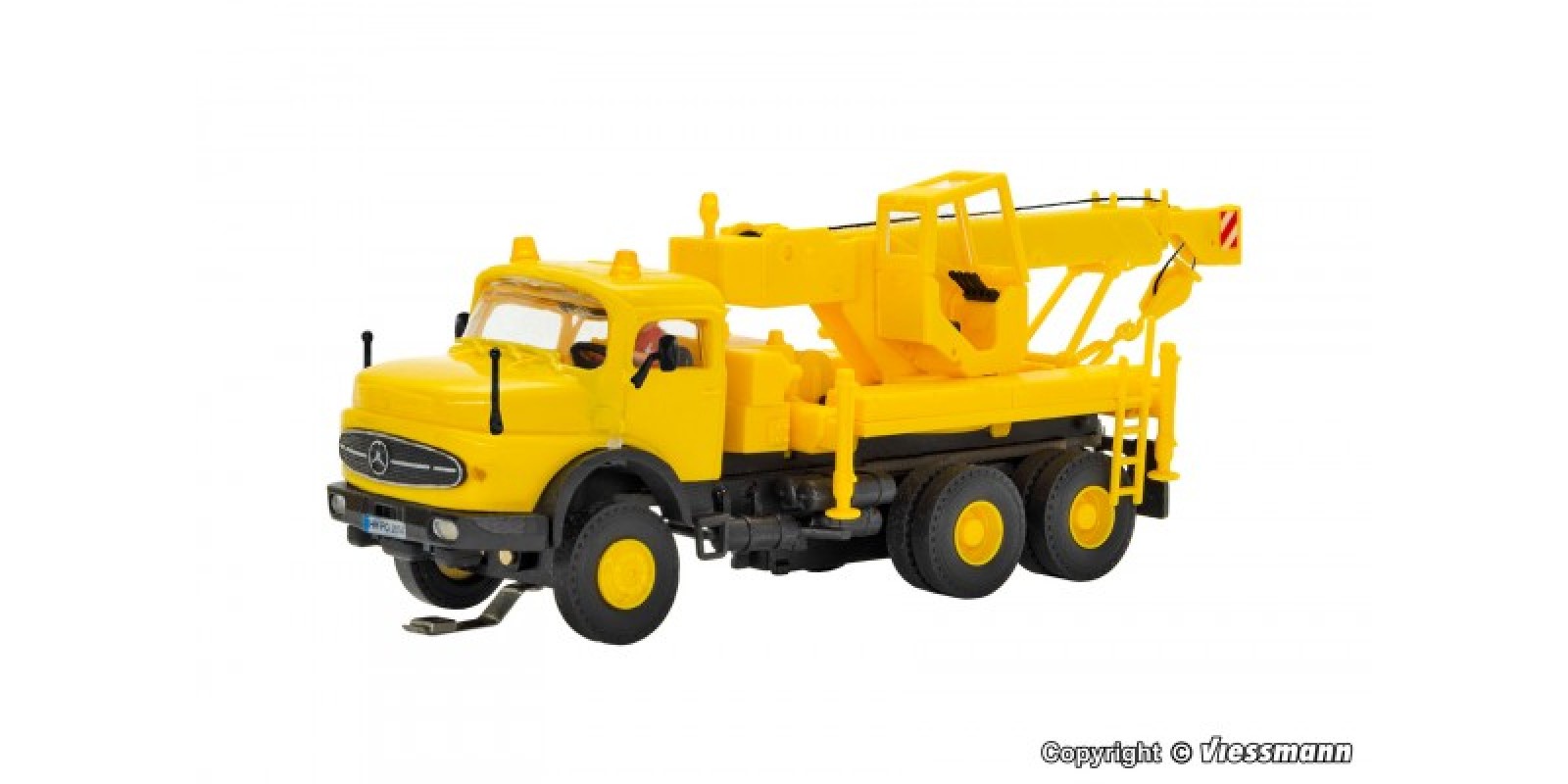 VI8022 H0 MB round bonnet 3-axle recovery crane with rotating flashing lights, basic, functional model