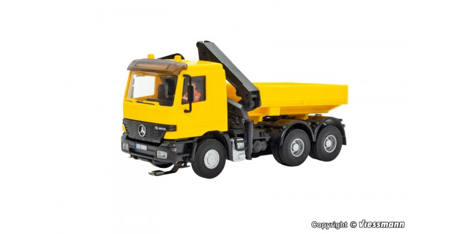 VI8023 H0 MB ACTROS 3-axle tractor with loading crane and rotating flashing lights, basic, functional model