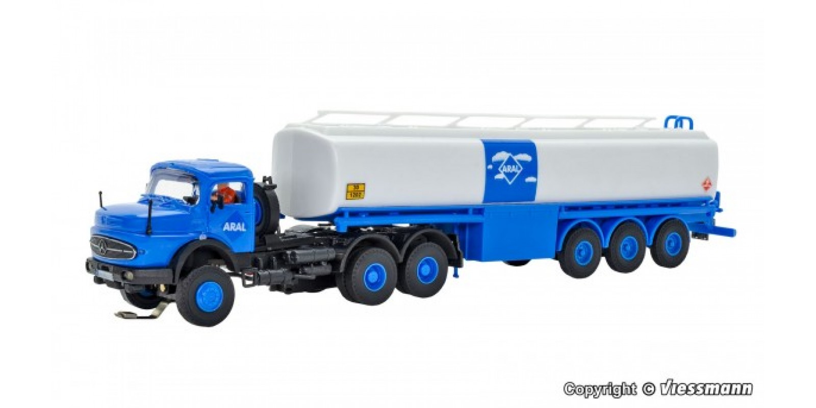 VI8034 H0 MB round bonnet 3-axle with ARAL tanker semitrailer, basic, functional model