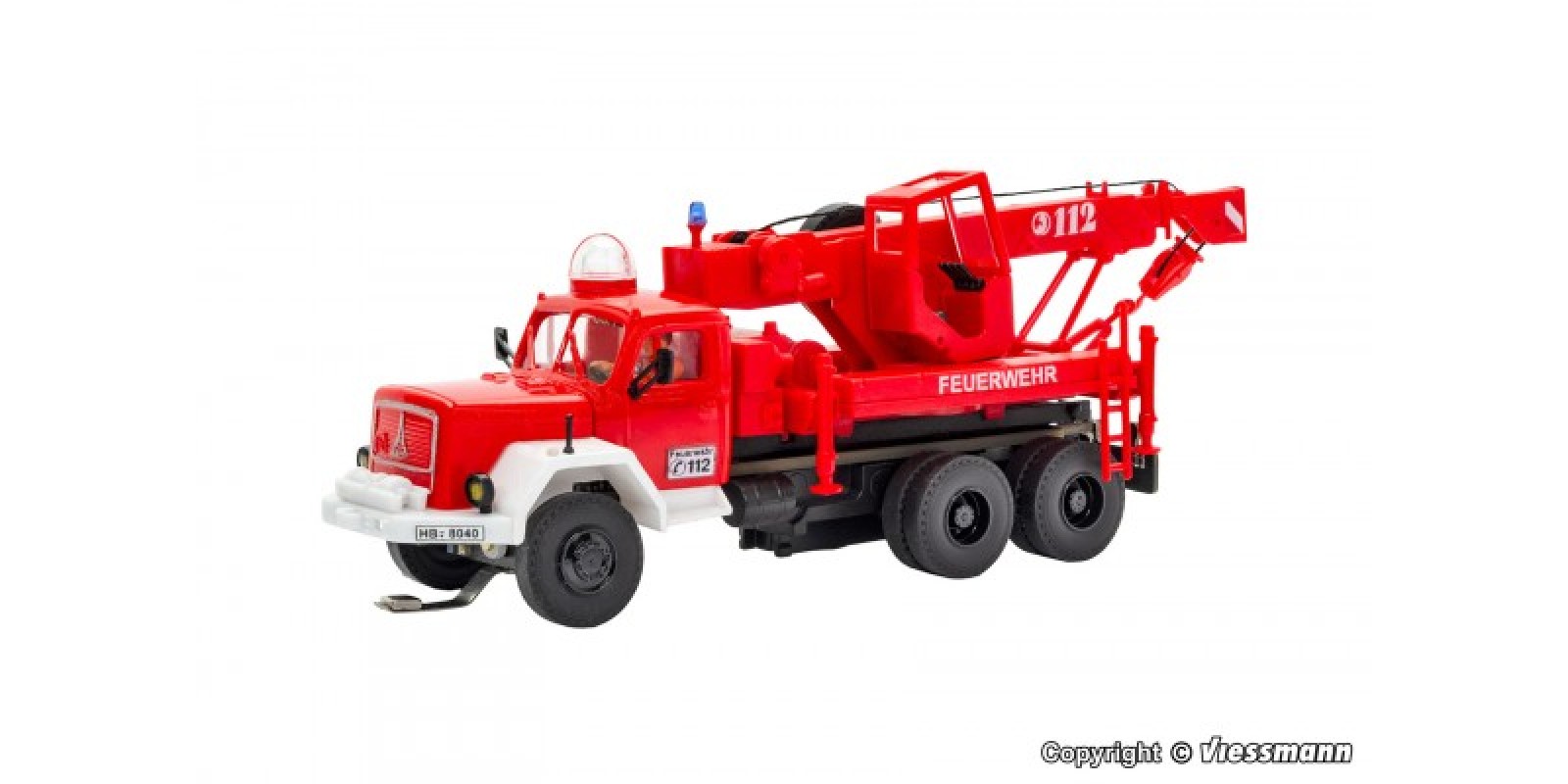 VI8051 H0 Fire brigade MAGIRUS DEUTZ 3-axle recovery crane, basic, functional model