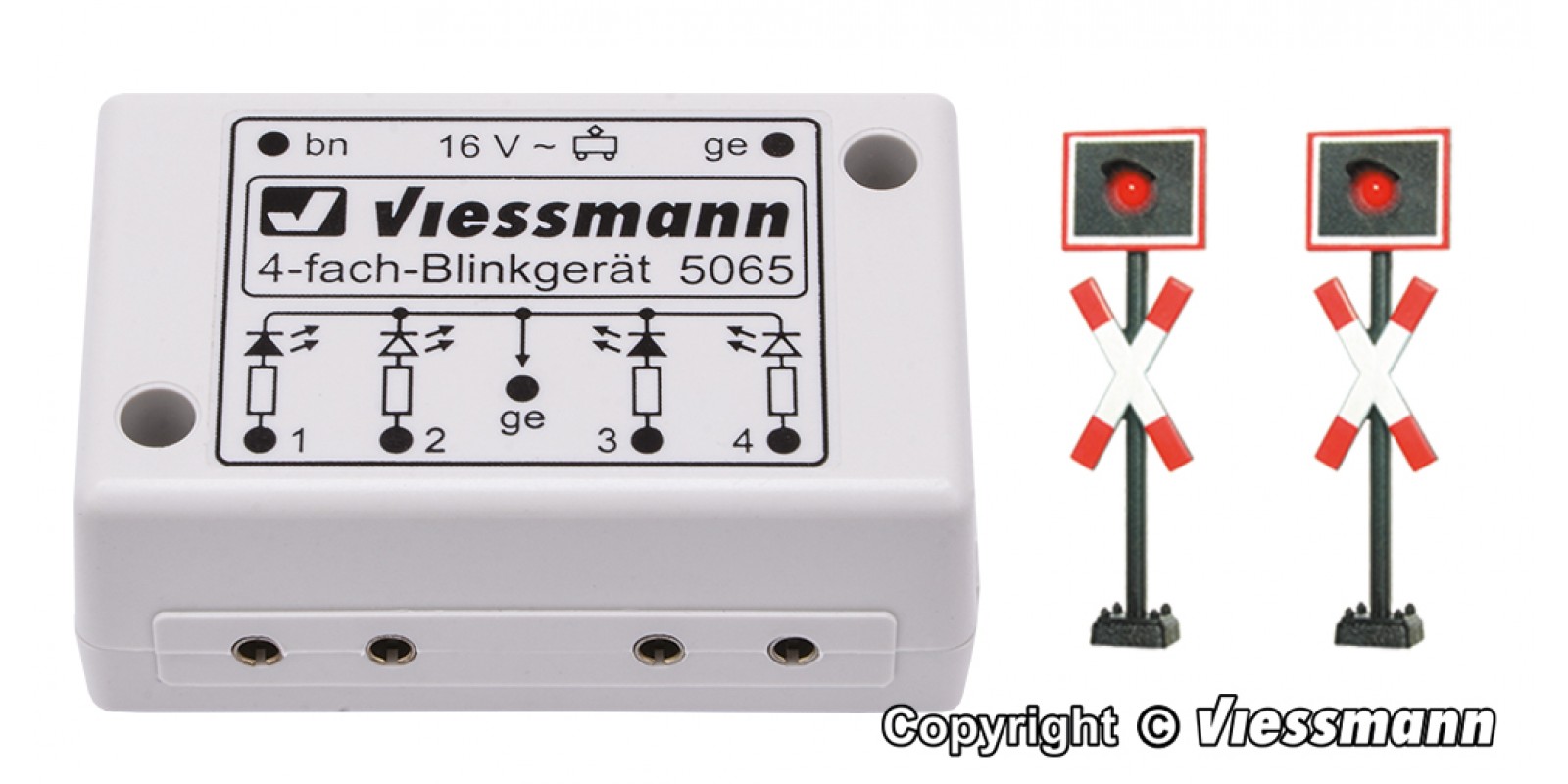 VI5060 H0 St. Andrew`s crosses with blinker electronics, 2 piecesViessmann