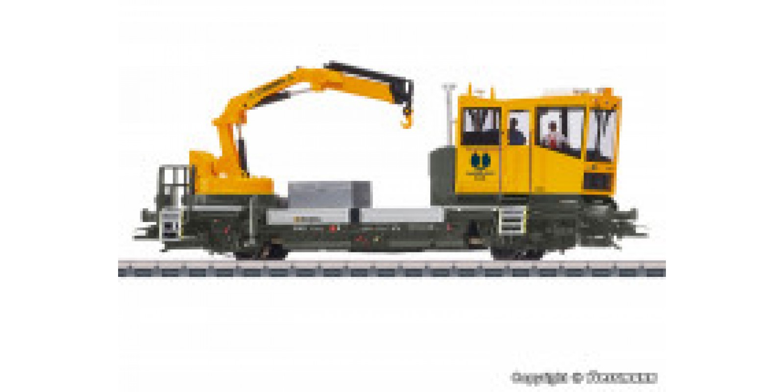VI2629 H0 ROBEL Track motor car 54.22 Aarsleff version with motorized crane, functional model, 2 rail
