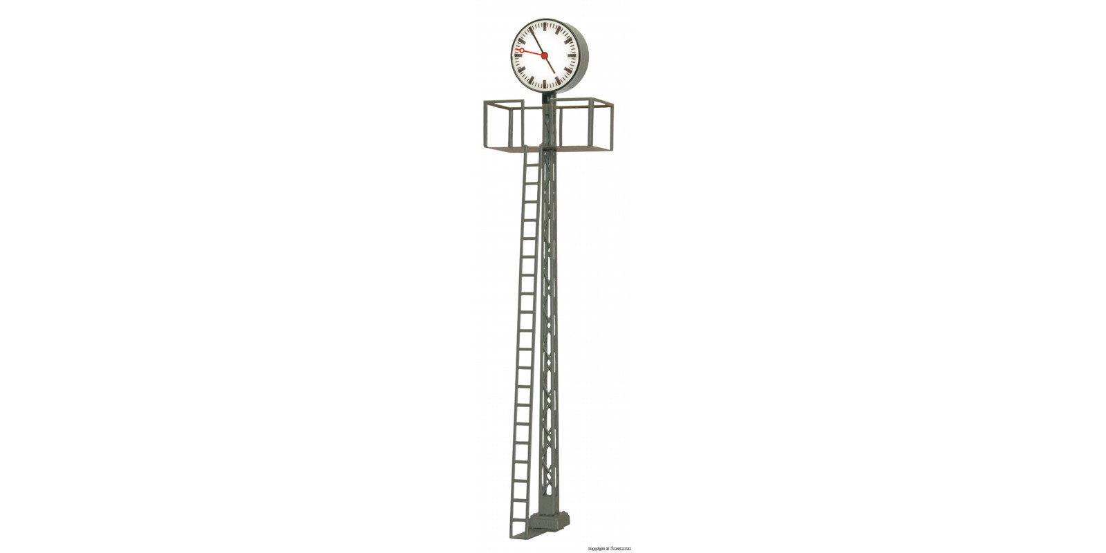 VI5082 H0 Lit platform clock on lattice mast, LED white, height: 11 cm	