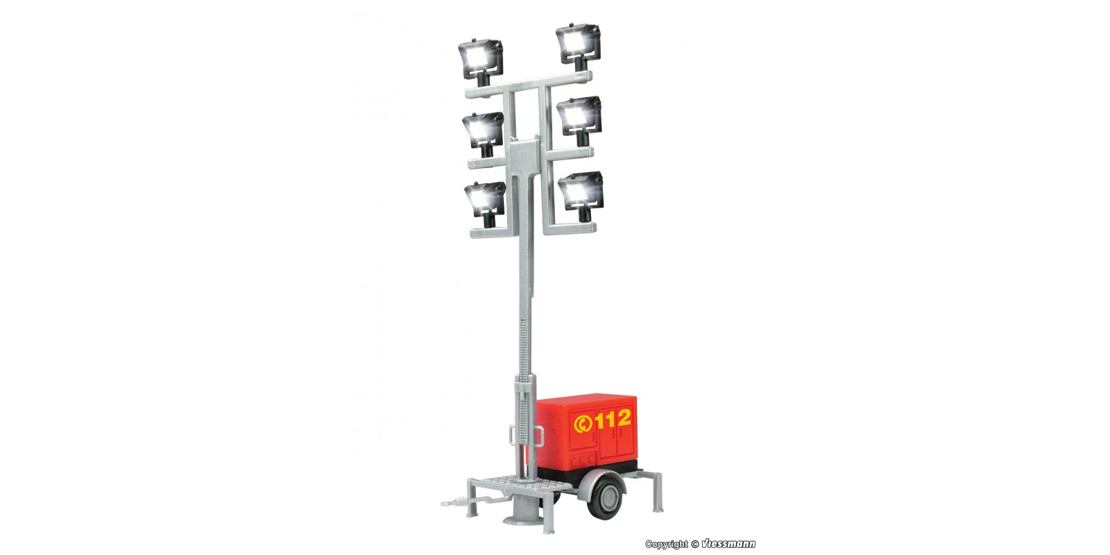 VI1344 H0 Luminous giraffe fire brigade on a trailer, with 6 LEDs white
