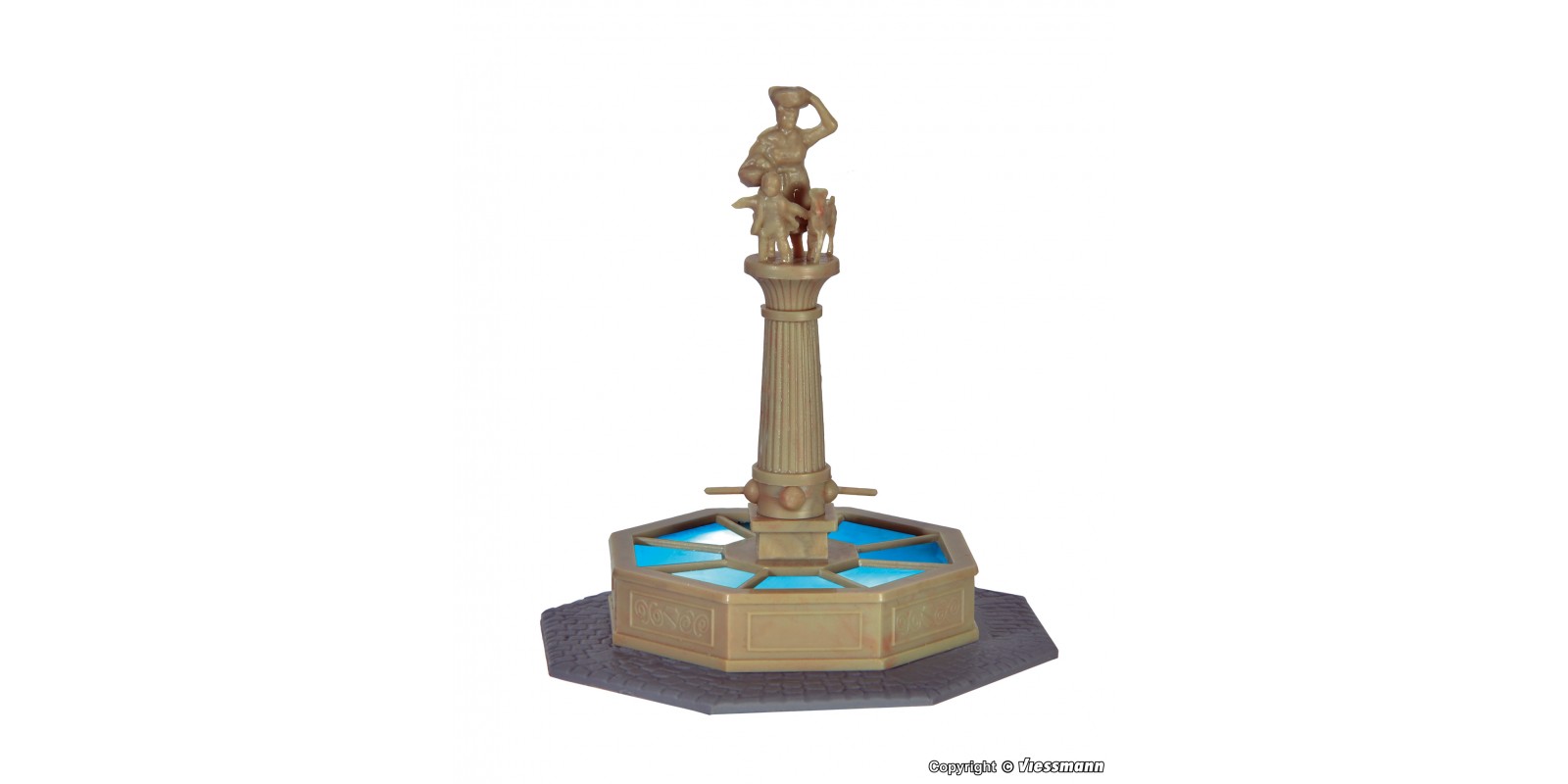 VI1351 H0 Fountain at market place with LED lighting, functional model